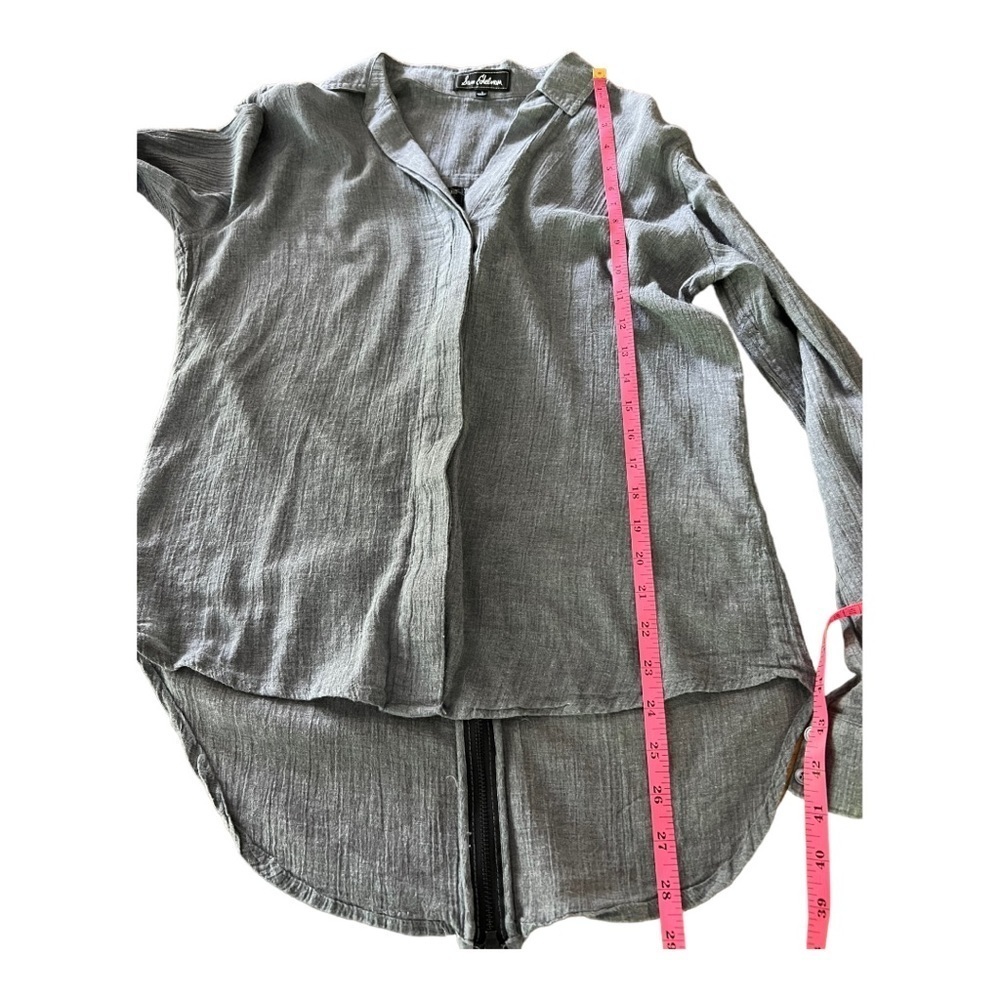 SAM Edelman zipper back long sleeve button down top size small 100% cotton - Picture 7 of 8
